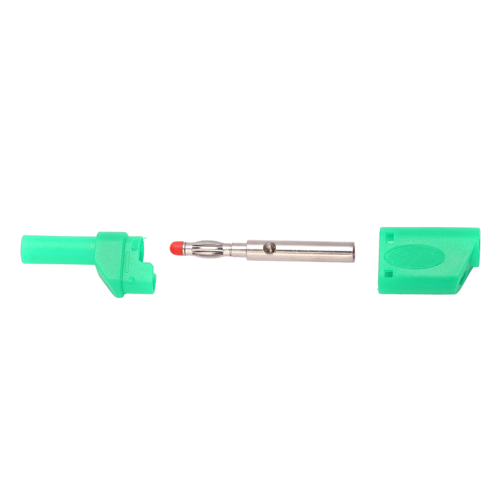 Green 10Pcs Insulated 22.160 4Mm Banana Plug Connectors For Electronic Testing 8471333076741