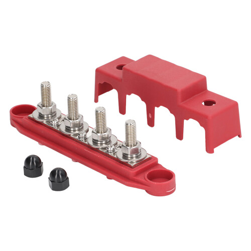 4 Stud Power Distribution Block with Cover 3/8in 1