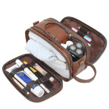 (black) Water-resistant Toiletry Bag For Men Travel Wash Bag Shaving Dopp Kit Bathroom Gym Toiletries Makeup