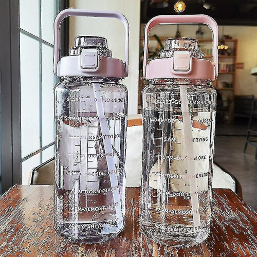 (Blue) 2l Portable Capacity Bottles Fitness Jug With Marker 1