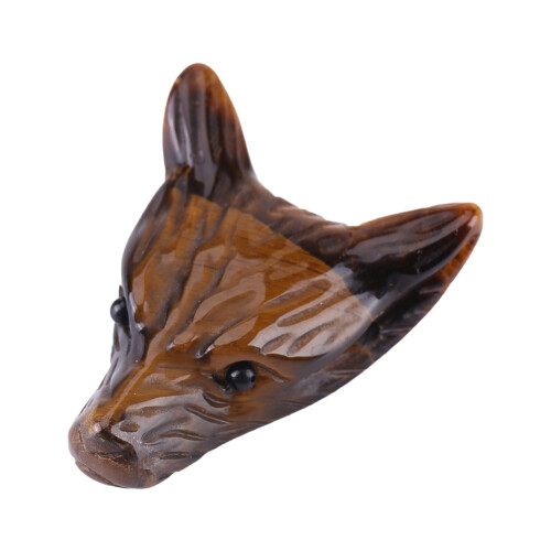 1pc Wolf Head Shaped Pendant Natural Tigers Eye 1