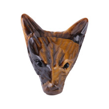 1pc Wolf Head Shaped Pendant Natural Tigers Eye