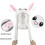 (white) Led Glowing Plush Bunny Hat With Moving Jumping Ears 3