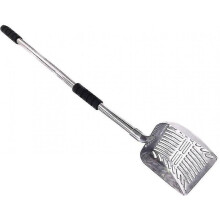 Cat Litter Box Telescopic Metal Cat Litter Scooper Pet(black Handle)