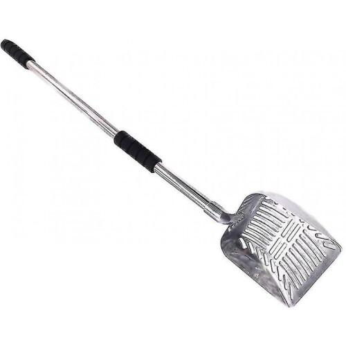 Cat Litter Box Telescopic Metal Cat Litter Scooper Pet(black Handle)
