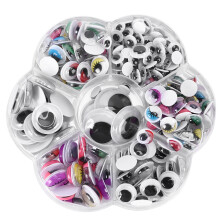 255PCS Plastic Doll Eyes with Adhesive for DIY Art Crafts Toys