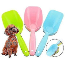 3 Pieces Pet Dog Cat Food Feeder Shovel Scoop Cat Litter Scoops, 3 Colors