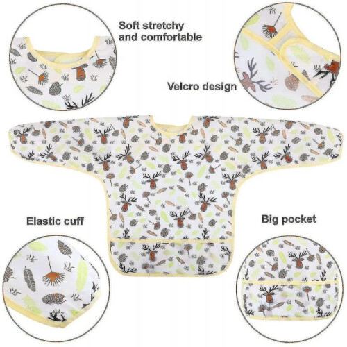 5 Pcs Bibseves - Waterproof Sleeve Bib Unisex Bibs 1