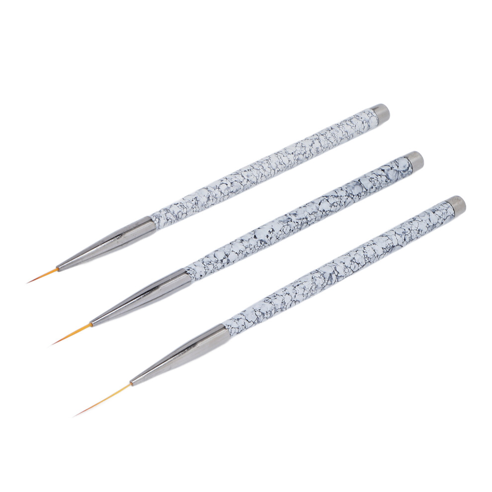 3pcs Nail Art Liner Brush Set â Fine Detail Drawing, Manicure Tools