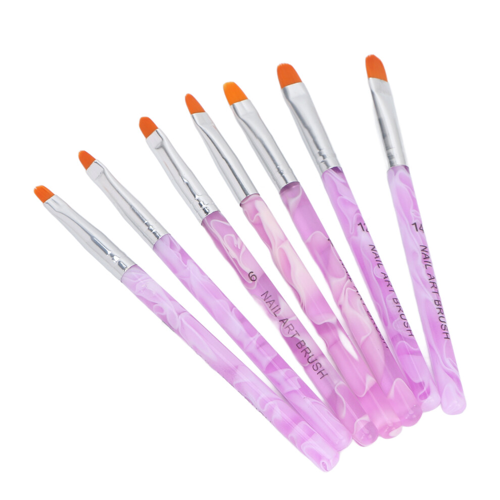 Light 7 Pack Therapy Nail Brushes For Salon Or Home Use, Abs Nylon Tools