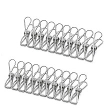 60 Pcs Clothes Pegs Stainless Steel Laundry Pins Clips Cloth Washing Line Metal Clip Windproof Hange