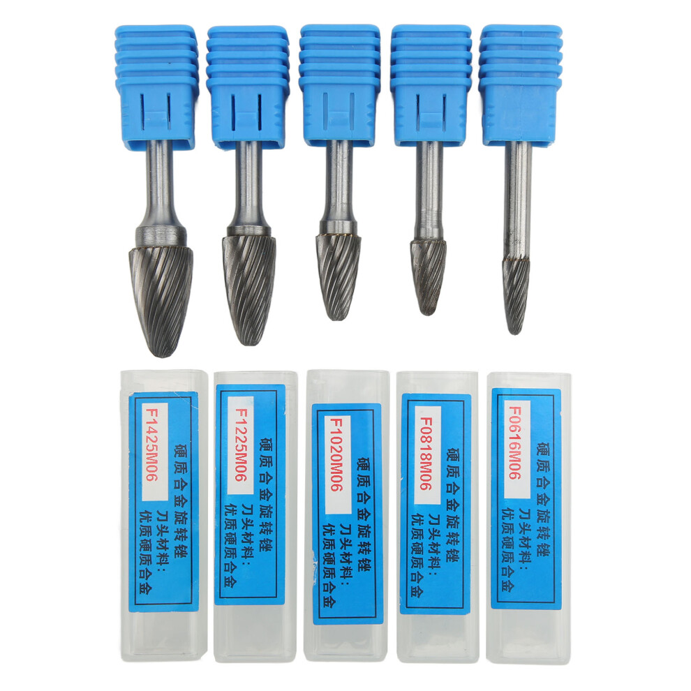5pcs Carbide Burrs Single Cut Rotary File with