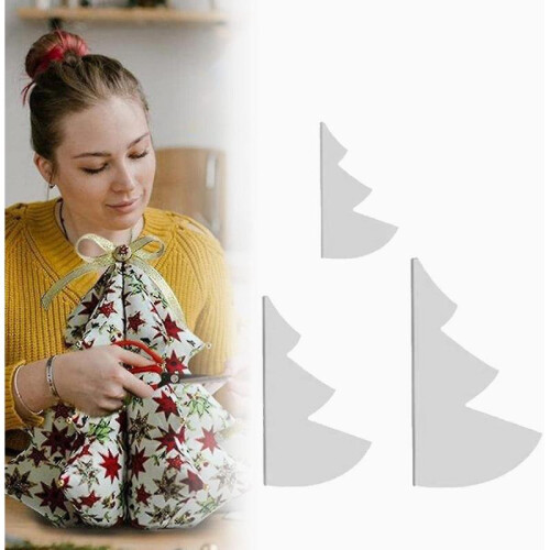 3pcs Fabric Tree Sewing Template, Quilting Set Pattern Template for 3 Size, Diy Cut On Fold Template 1
