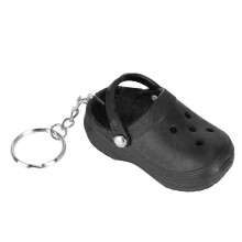 Schlüsselanhänger Mini-Slipper aus Silikon für Schulranzen Schwarz