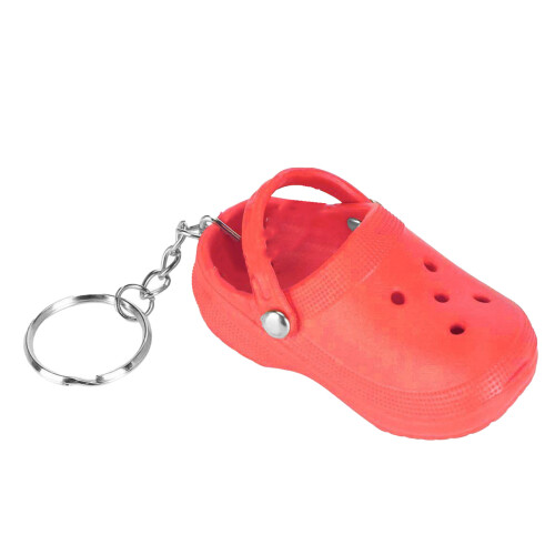 Mini süßer Silikon-Slipper-Schlüsselanhänger - Rot