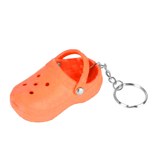 Porte-clés en silicone en forme de mini chausson, orange 2