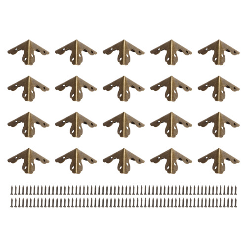 20Pcs Bronze Iron Corner Protectors for Wooden Boxes Vintage Triangular Hardware 1