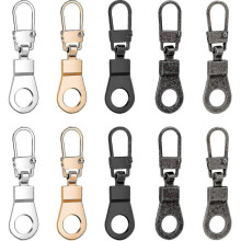 Zipper Pull Replacement for Small Holes Zipper, 10 Pcs Detachable Zipper Pull Tabs for Luggage Cloth
