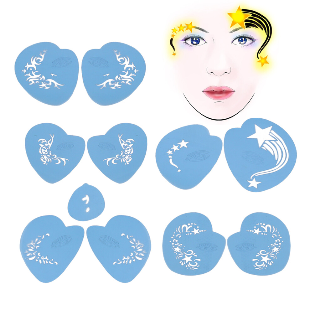 Face paint stencils kit 5pcs - Reusable PET templates for body art