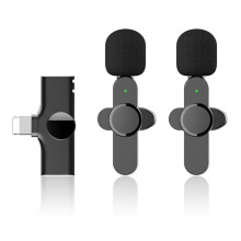 Wireless Microphone with Typ-c Port, Plug-play Mini Lavalier Lapel Mic Potable Clip On Lapel Mic Red