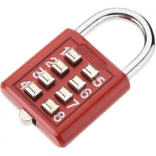 1pcs 8-digit Combination Padlock Push Button for Locker Gym, Case, Drawer, Toolbox Red