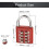 1pcs 8-digit Combination Padlock Push Button for Locker Gym, Case, Drawer, Toolbox Red 2