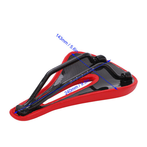Sella da bicicletta da strada forata 240 mm x 143 mm Rosso carbonio 2
