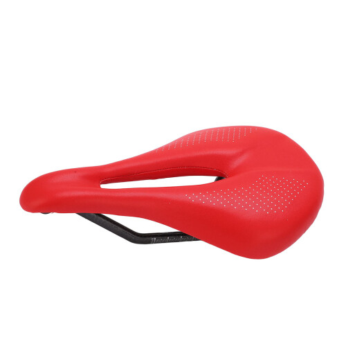 Sella da bicicletta da strada forata 240 mm x 143 mm Rosso carbonio 1