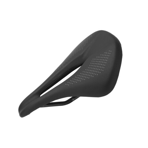 Sella nera in pelle e carbonio cava 164g 155mm 2