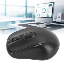 Ratón inalámbrico 2.4G, vida útil de 3 millones de clics, negro compacto