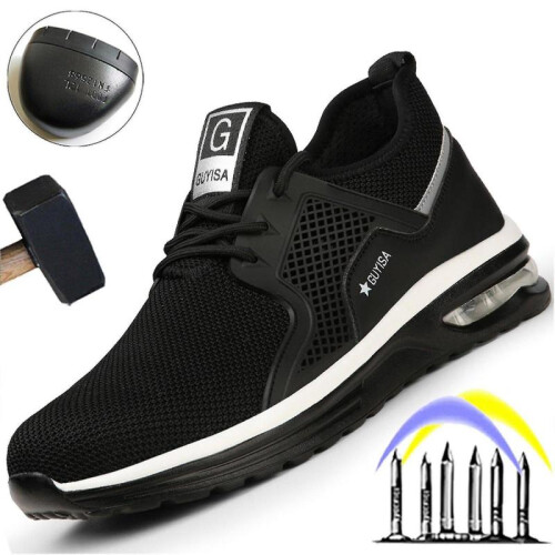 (90-black, 41) Breathable Safety Shoes