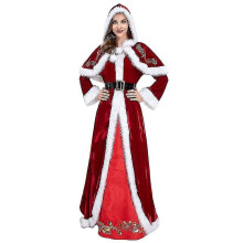 (XL)4pcs-set For Women, Women's Santa Costume Claus Costume Santa With Hood (ruipei)