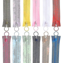 36pcs 10 Inch Nylon Zippers with Ring Pulls Close End Resin Zippers for Diy Sewing Craft Bag Garment
