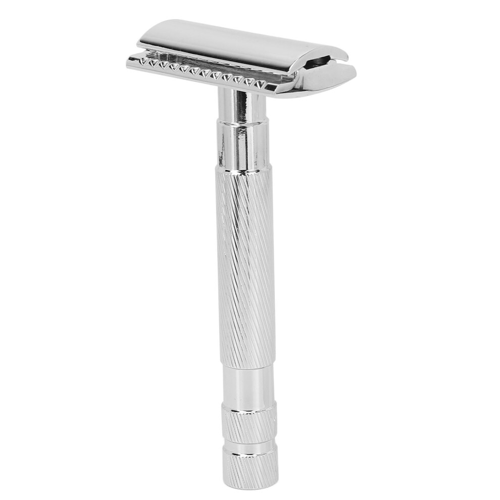 Vintage Style Silver Double Edge Safety Razor Nonslip Design 12cm-image-OPC-PJBQ7WY-NEW