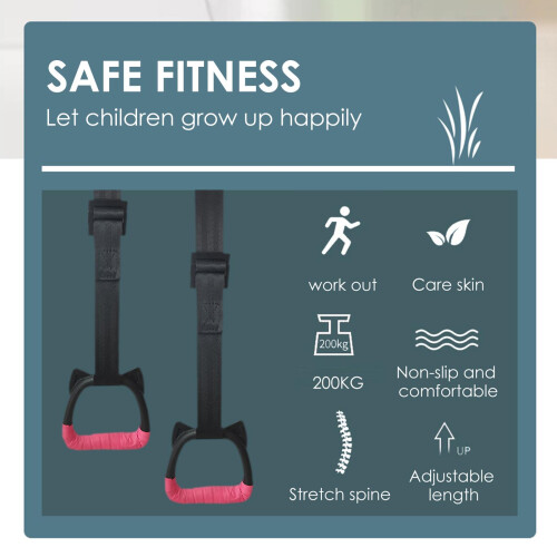 Gymnastics Rings for Kids Gym Ring with Adjustable 2