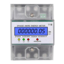 3 Phase 4 Wire Meter 220/380v 5-80a Consumption Kwh Meter Din Rail Installation Digit