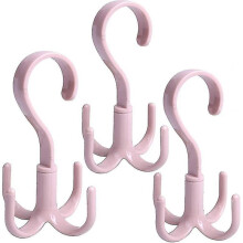 3pcs Acsergery Tie Rack Holder Hook Hanger, 360 Degree Rotating Closet Organizer Hanging