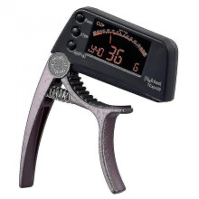 (Brown)Acoustic Guitar Tuner Capo Change Key 2 In 1 Parts