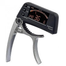 (Silver)Acoustic Guitar Tuner Capo Change Key 2 In 1 Parts