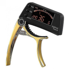 (Gold)Acoustic Guitar Tuner Capo Change Key 2 In 1 Parts