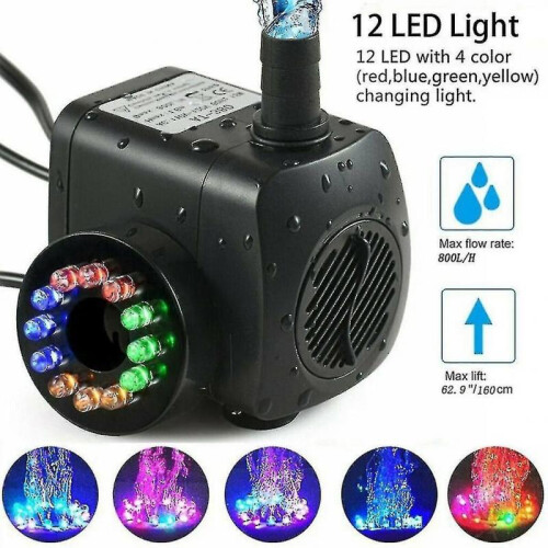 Submersible Pump Ultra Quiet 140 Gph10w) Led Pump (ruipei)