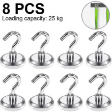 8pcs Hooks Duty, with Hook for Fridge, Neodymium for Hanging, Hanger for Toolbox, Cruise, Grill, Coa