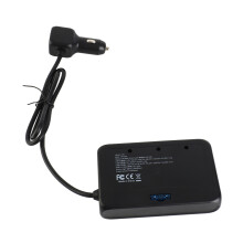 171W Car Power Splitter Adapter, 3 Outlets, Black, 120mm