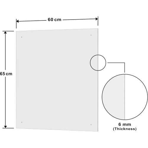 (60x65) BELOFAY 6mm Clear Tempered Glass Splashback 2