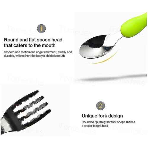 Cutlery Set. Kids Stainless Steel Fork And Spoon 2 Sets. with Animals 2