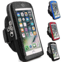 (Black)Outdoor Running Wrist Armband Sports Arm Bags Mobile Phone Pouch Holder