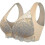 (Khaki,5XL)Women's Size Front-closure Lace Posture Corrector Bras Comfort Seamless Coverage Bras 1