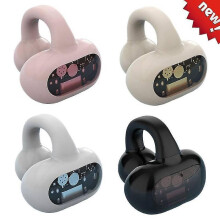 (White) Bluetooth 5.3 Wireless Earbuds Ear Clip Bone Conduction Headphones Sport