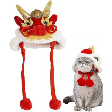 Year Of Dog Cat Hat, Cute Hat for Dogs Cats, Pet Costume Hat, Warm Wrap Hood