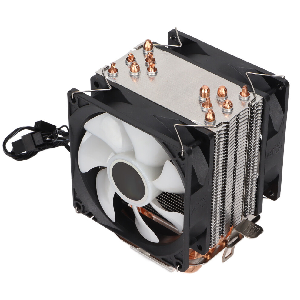 Rgb Dual Fan Cpu Cooler 90Mm Low Noise Heat Dissipation 7681333106114